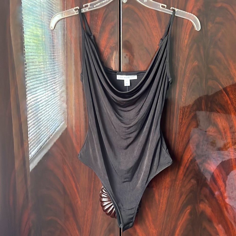 And Now This Black Spaghetti Straps Bodysuit